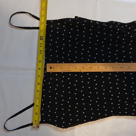 WITCHCRAFT! A size M body con ragged hem dress by JS, black w/white polka dots. - Picture 2 of 14